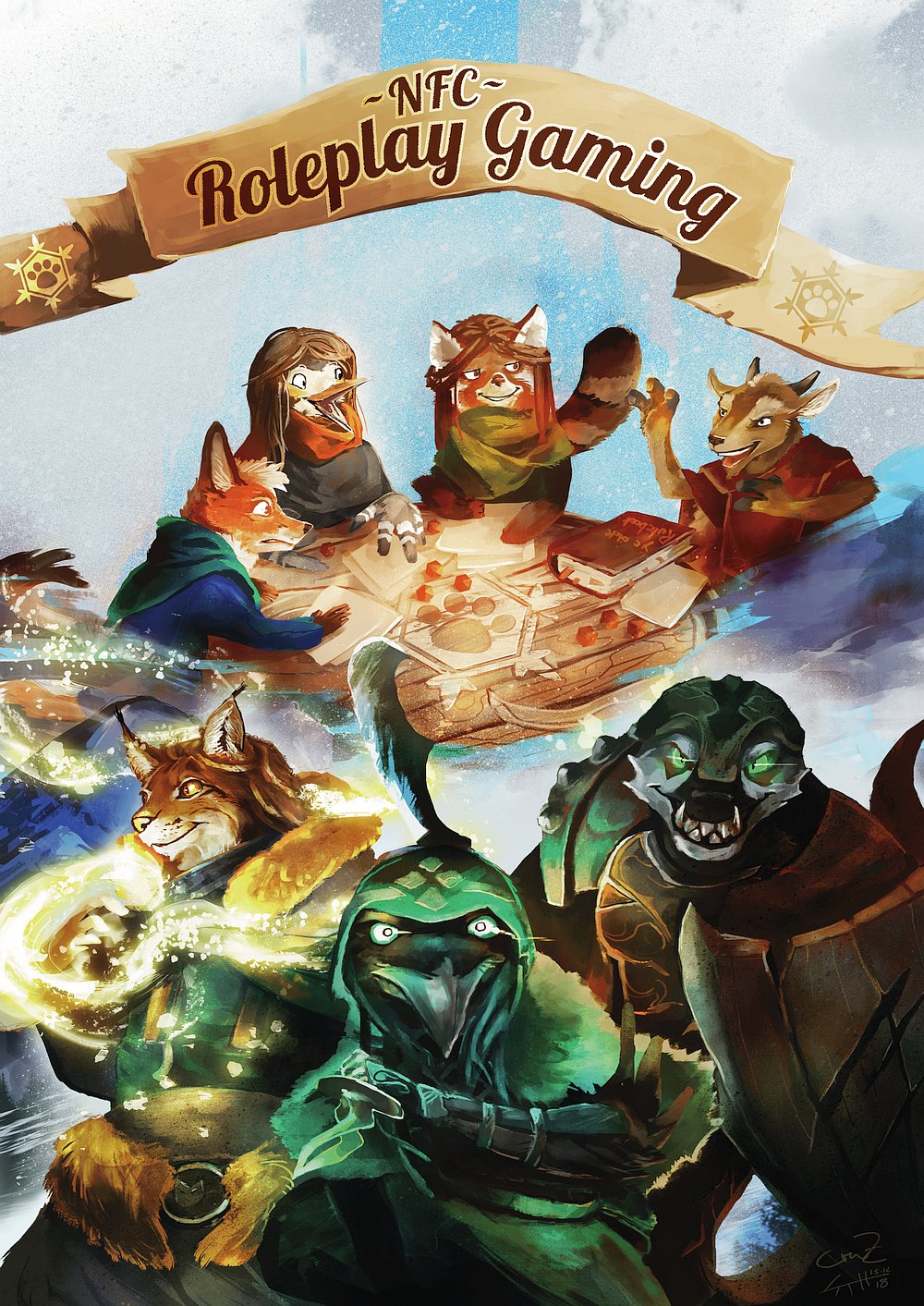 A poster for NFC's role playing games